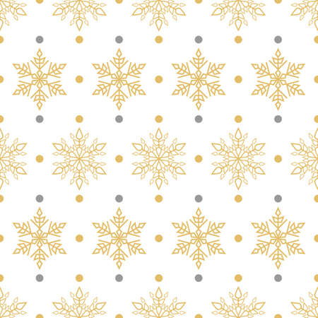 Seamless snowflakes pattern for Christmas and New year postcards or greetings. Winter background of snowflakes.のイラスト素材