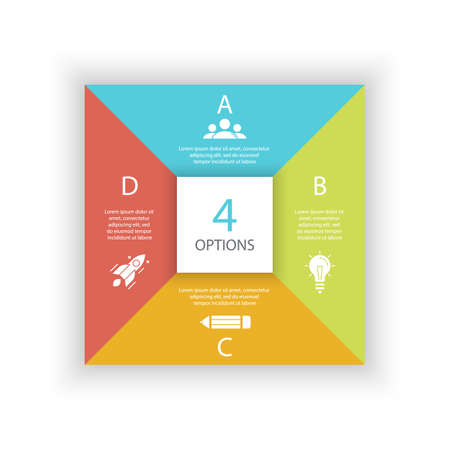 Business infographic template with 4 steps for diagram, graph, web design, presentation and round chart. vector illustrationのイラスト素材