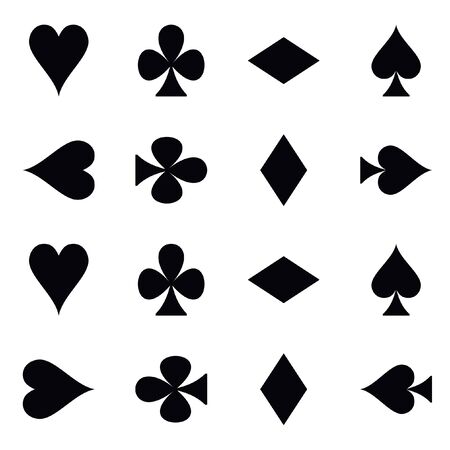 Suit of playing cards. Vector illustration black symbols isolated on white backgroundのイラスト素材