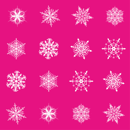Snowflake pink icon. Trend 2019. Winter white christmas snow flake crystal element. Weather illustration ice collection. Xmas frost flat isolated silhouette symbolのイラスト素材