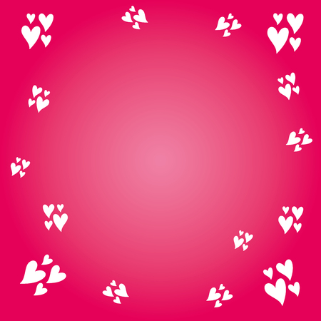Hand written greeting card template with heart corner and red gradient background for Valentine's day. Greeting card with love heart. Modern calligraphy, hand lettering inscription.のイラスト素材