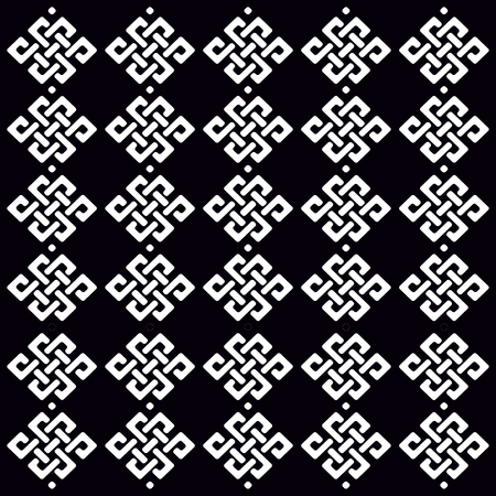 Modern stylish texture. Geometry ornament line art. Repeating geometric background with lines with circles. Modern abstract monochrome geometric texture. Illusive background. Design for decor, coversのイラスト素材