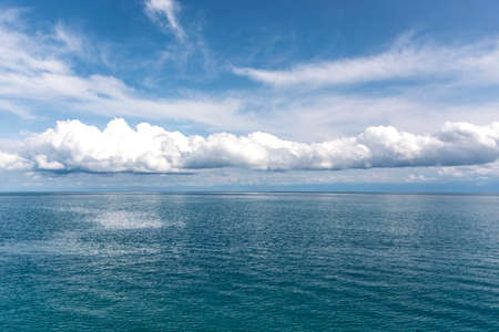 Idyllic summer landscape with lake with reflection from clouds and. Alatoo mountains, Tian-Shan,...