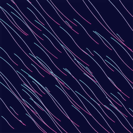 Cyberpunk Abstract, Speed Lines, Neon Light Particles, Stripes Print Design. Meteorites on Dark Space.のイラスト素材