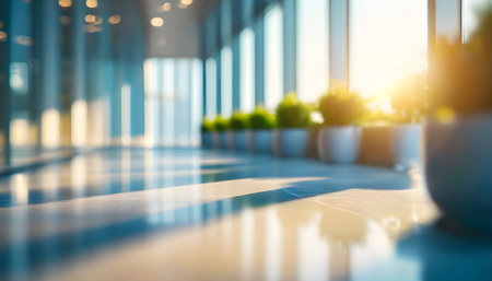 Bright Modern Interior with Sunlight and Green Plantsの素材