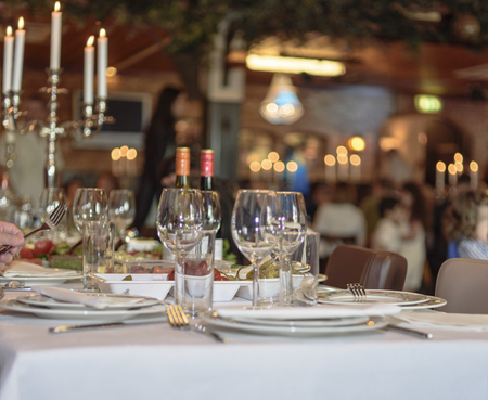 restaurant serving a blurred backgroundの写真素材