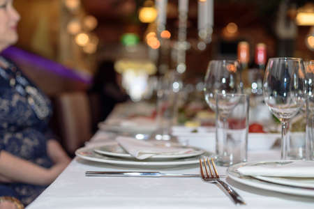 restaurant serving a blurred backgroundの写真素材