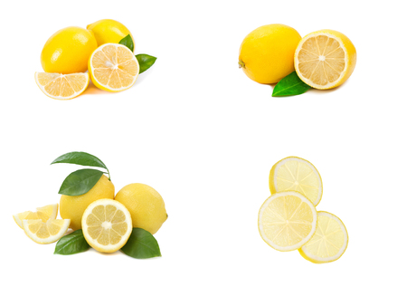 Lemon isolated on white backgroundの写真素材