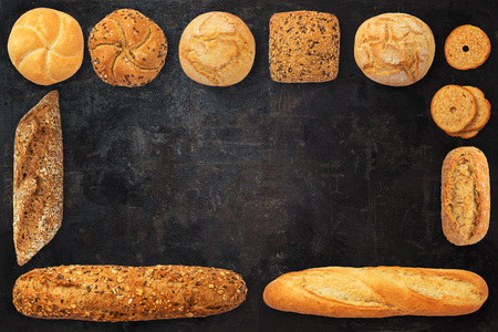 Assortment of baked breadの写真素材