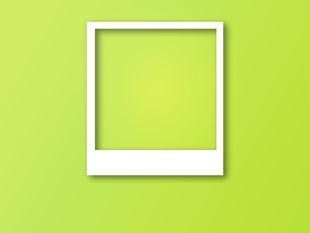 Photo frame with space for text and soft shadow isolated on trendy color background.の写真素材