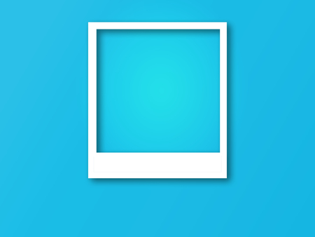 Photo frame with space for text and soft shadow isolated on trendy color background.の写真素材