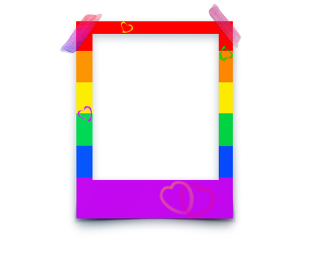 Photo frames with space for text and soft shadow isolated on white background. P Illustrationの写真素材