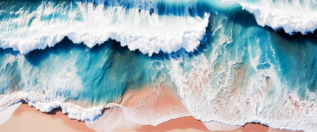Waves on the beach as background. Beautiful natural summer background. summer holidays conceptの素材