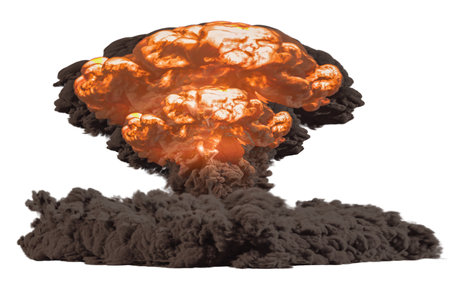 Atomic Bomb Explosion. Shock wave and mushroom cloudの写真素材