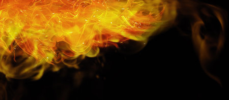 Fire flame on transparent background. Fire overlay effect.