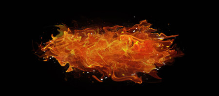 Fire flame on transparent background. Fire overlay effect.の写真素材