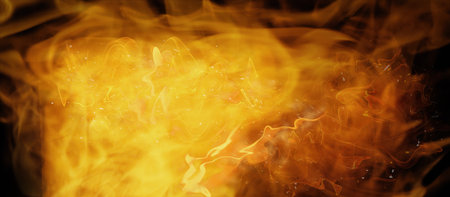 Fire flame on transparent background. Fire overlay effect.