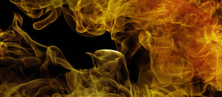 Fire flame on transparent background. Fire overlay effect.