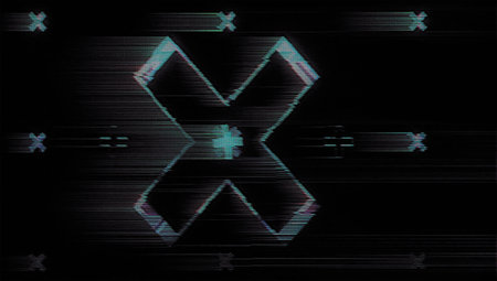 Abstract glitch background. Pixelated texture. Digital errors on the screen.の写真素材