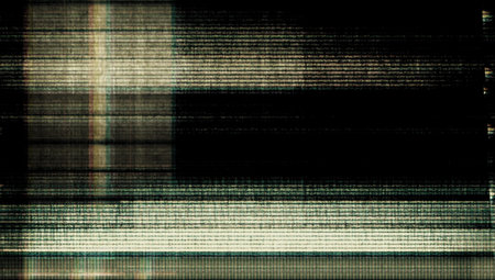 Glitch background. Digital errors on the screen. Colorful stripes noisy television screenの写真素材