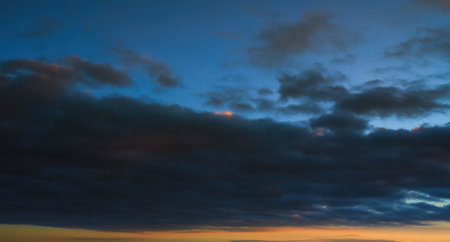 Sky Overlay. Sky with fluffy clouds. Nature skyの写真素材