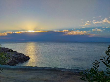 Colorful Spring Sunrise On The Mediterranean Seaの写真素材