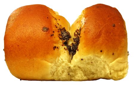 Erotic papaverous bun on white background