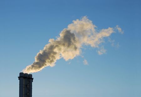 urban chimney-stalk on a background blue sky