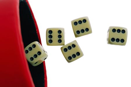 simple playing bones on a white background