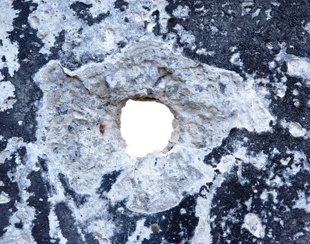 hole in the concrete, the conceptual backgroundの写真素材