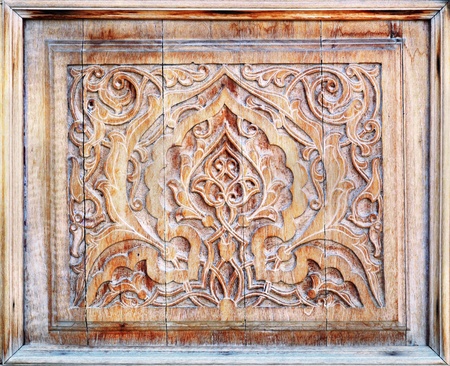 Traditional east pattern (decoration) on wood productsの写真素材