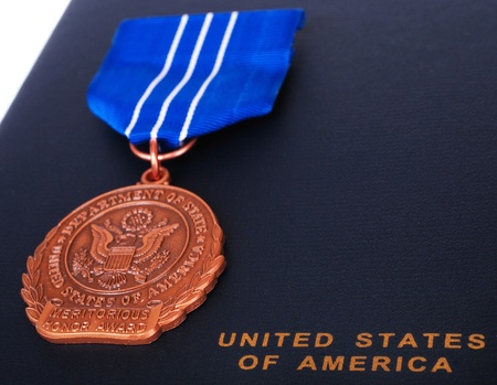 "Meritorious honor award" - memorial sign of USA.の写真素材