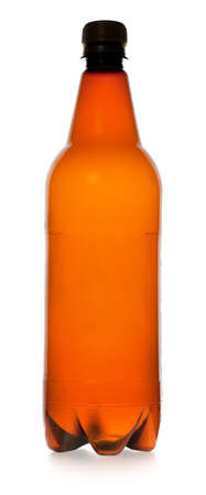 simple plastic bottle on a white backgroundの写真素材