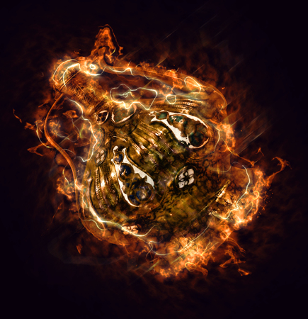 Symbol performance of desires - magic lamp  from the story of Aladdin . concept for wishing, luck and magicの写真素材