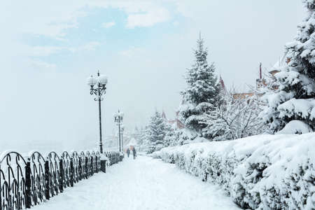 Snow storm in Kiev, Ukraine