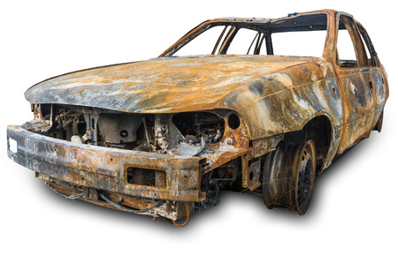burnout car , Isolation on a white background の写真素材
