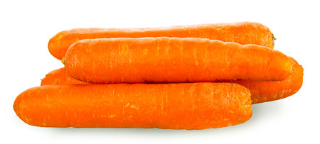 bunch of carrots isolated on white background with shadowの写真素材