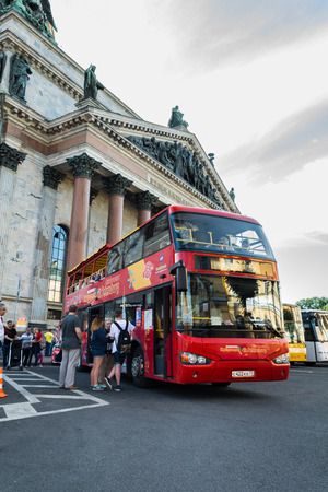 ST. PETERSBURG, RUSSIA - JULY 11, 2016: Tourist transport near the St. Isaac's Cathedralのeditorial素材