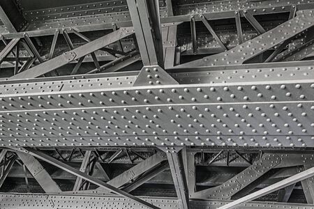 gray Steel construction with rivetsの写真素材