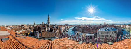 Venice, Italy - MAY 16, 2019: Panorama of Venice from a bird's eye view