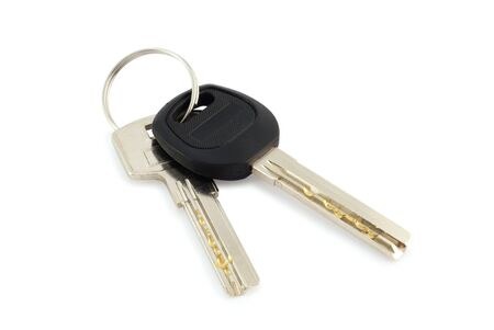 Keys on a white background isolatedの写真素材