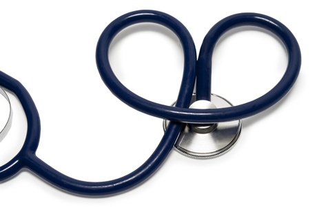 Stethoscope on a white background isolatedの写真素材