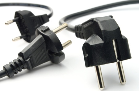 black electrical cord on a white background