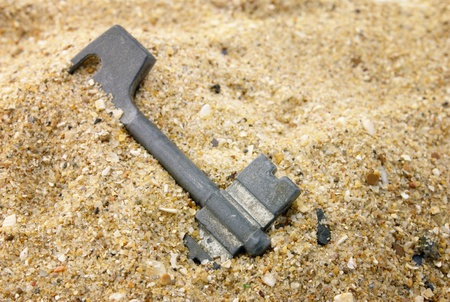 The old key which has been filled up by sand