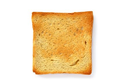 two slices of toasted bread on a white background