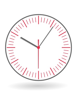 clocks gray and red, white dialのイラスト素材