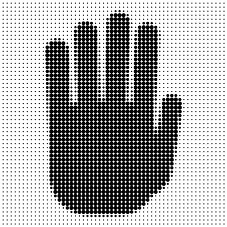 silhouette of a hand on a white backgroundのイラスト素材