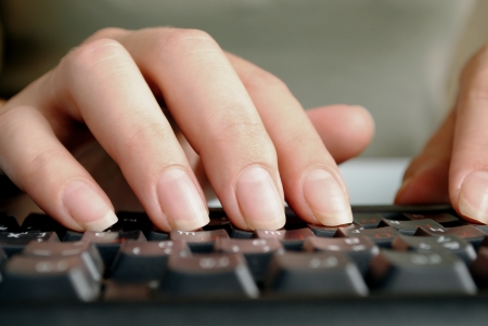 woman's hand on the keyboard woman's hand on the keyboard typingの写真素材
