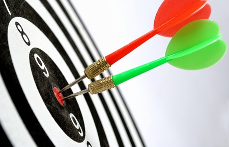 darts arrows in the target center