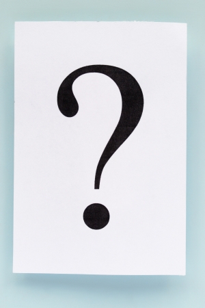 one big question mark on paperの写真素材